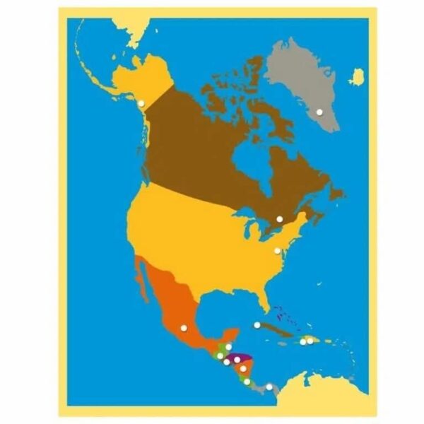 מפת פאזל יבשת צפון אמריקה + מפת בקרה